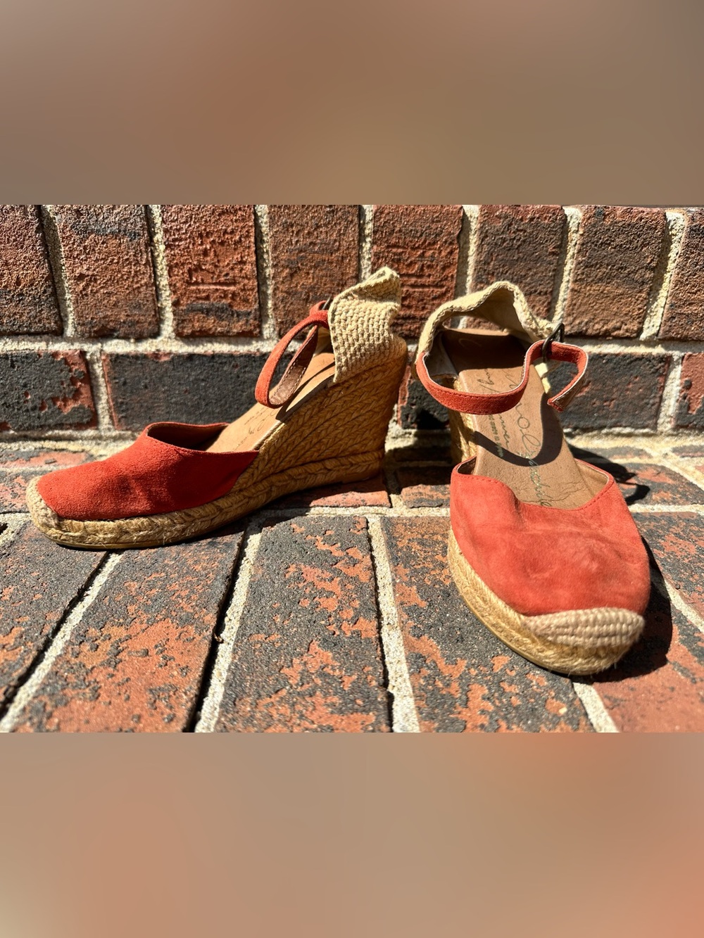GAIMO Women’s Burnt Orange Espadrille Wedge Sandals